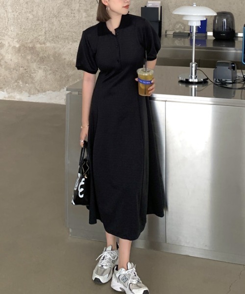 ABITOKYO（アビトーキョー）の「パフスリーブポロ衿ロング
