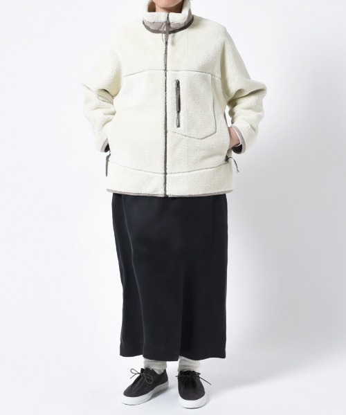 LE GLAZIK（ルグラジック）の「LE GLAZIK/ル グラジック　フェイクムートンブルゾン　FAKE MOUTON BLOUSON #LG-A0094NFM（ムートンコート・レディース・グレー/サンドベージュ・36）」の6枚目の写真