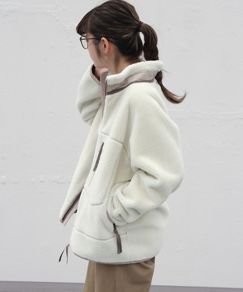 LE GLAZIK（ルグラジック）の「LE GLAZIK/ル グラジック　フェイクムートンブルゾン　FAKE MOUTON BLOUSON #LG-A0094NFM（ムートンコート・レディース・グレー/サンドベージュ・36）」の19枚目の写真
