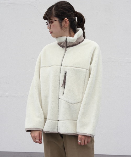 LE GLAZIK（ルグラジック）の「LE GLAZIK/ル グラジック　フェイクムートンブルゾン　FAKE MOUTON BLOUSON #LG-A0094NFM（ムートンコート・レディース・グレー/サンドベージュ・36）」の9枚目の写真