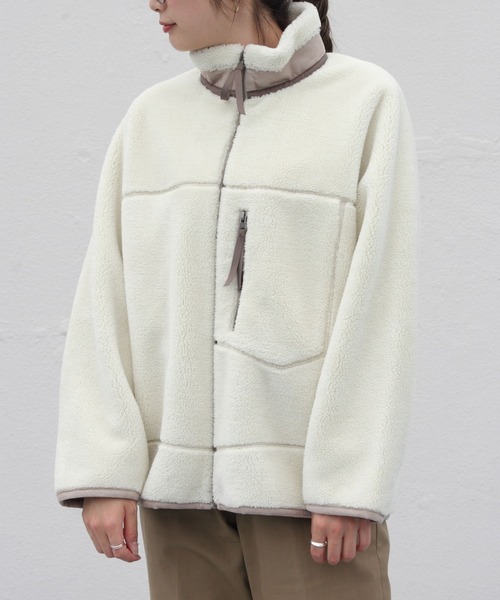 LE GLAZIK（ルグラジック）の「LE GLAZIK/ル グラジック　フェイクムートンブルゾン　FAKE MOUTON BLOUSON #LG-A0094NFM（ムートンコート・レディース・グレー/サンドベージュ・36）」の21枚目の写真