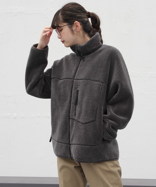 LE GLAZIK（ルグラジック）の「LE GLAZIK/ル グラジック　フェイクムートンブルゾン　FAKE MOUTON BLOUSON #LG-A0094NFM（ムートンコート・レディース・グレー/サンドベージュ・36）」の7枚目の写真