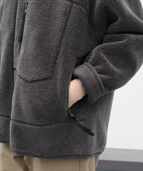 LE GLAZIK（ルグラジック）の「LE GLAZIK/ル グラジック　フェイクムートンブルゾン　FAKE MOUTON BLOUSON #LG-A0094NFM（ムートンコート・レディース・グレー/サンドベージュ・36）」の11枚目の写真