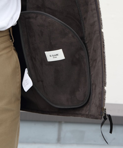 LE GLAZIK（ルグラジック）の「LE GLAZIK/ル グラジック　フェイクムートンブルゾン　FAKE MOUTON BLOUSON #LG-A0094NFM（ムートンコート・レディース・グレー/サンドベージュ・36）」の22枚目の写真