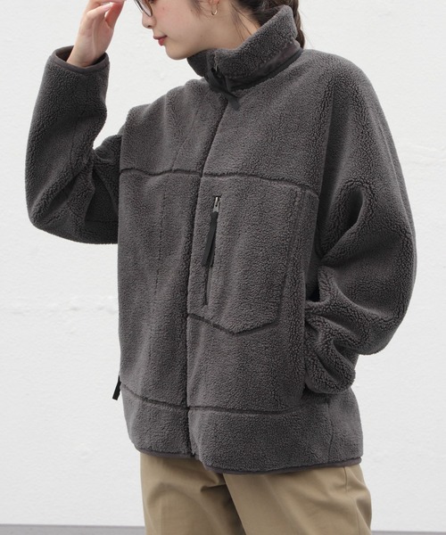 LE GLAZIK（ルグラジック）の「LE GLAZIK/ル グラジック　フェイクムートンブルゾン　FAKE MOUTON BLOUSON #LG-A0094NFM（ムートンコート・レディース・グレー/サンドベージュ・36）」の18枚目の写真