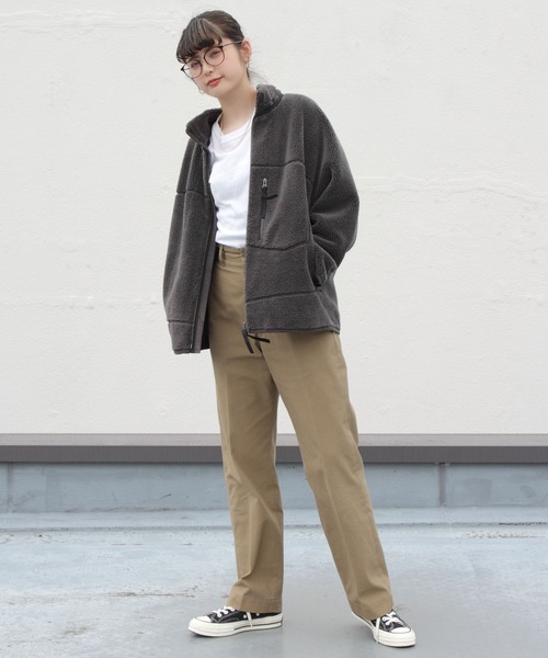 LE GLAZIK（ルグラジック）の「LE GLAZIK/ル グラジック　フェイクムートンブルゾン　FAKE MOUTON BLOUSON #LG-A0094NFM（ムートンコート・レディース・グレー/サンドベージュ・36）」の3枚目の写真