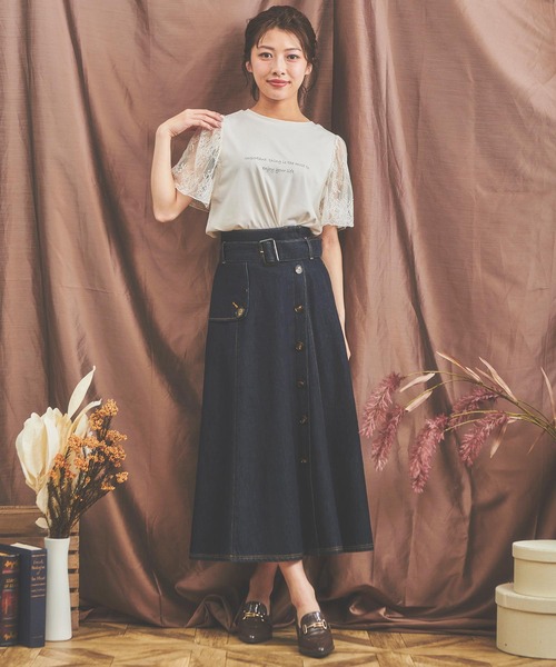 NOELA（ノエラ）の「トレンチディティールデニムスカート（デニム