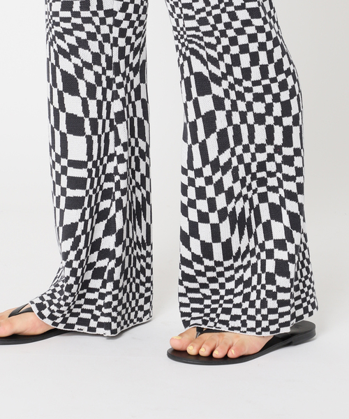 JOINT WORKS（ジョイントワークス）の「J-ウェーブチェックジャガードパンツ（その他パンツ・レディース・ブラック/ブルー系その他/ボルドー・FREE）」の9枚目の写真