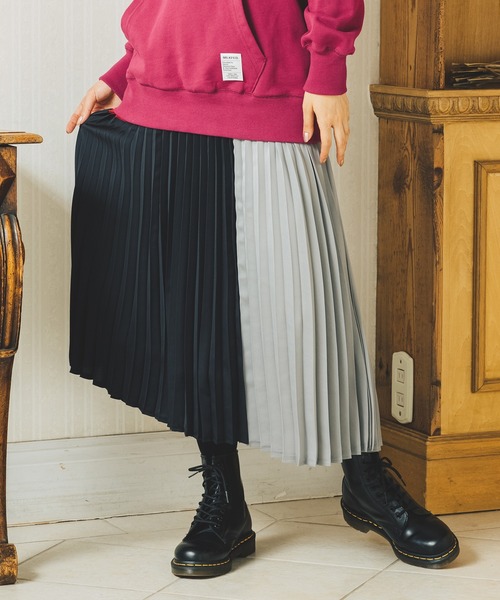 MILKFED.(ミルクフェド)の「COLORBLOCK PLEATED SKIRT(スカート・レディース・ブラック/ネイビー/グリーン・ONE SIZE)」の19枚目の写真