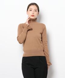 フリルジャンパー リブ編みニット