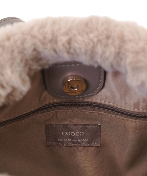 COOCO(クーコ)の「エコファー巾着トートバッグ(トートバッグ・レディース・ブラウン/グレー/オフホワイト/グレー系その他・9)」の12枚目の写真