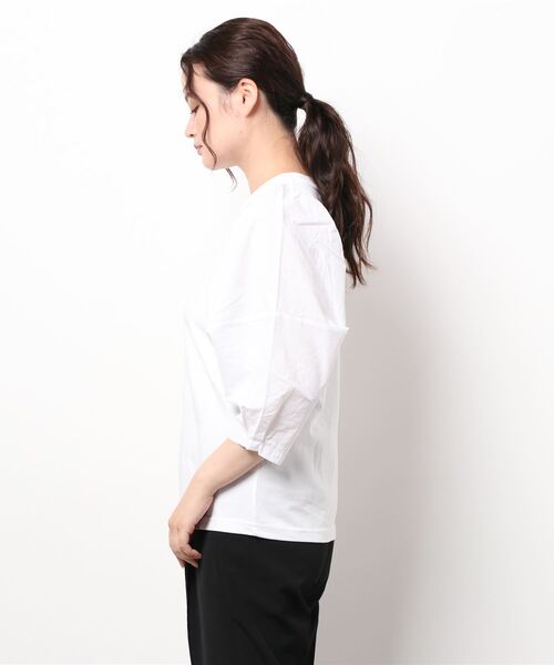 LOWRYS FARM（ローリーズファーム）の「フハクボリュームスリーブ６Ｓ　219200（Tシャツ/カットソー・レディース・ホワイト/ブラック/カーキ・FREE）」の4枚目の写真