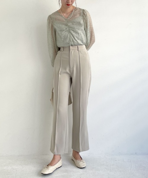 archives（アルシーヴ）の「シアードットパワショルブラウス（シャツ/ブラウス・レディース・ピンクベージュ/ミント/オフホワイト・MEDIUM）」の13枚目の写真