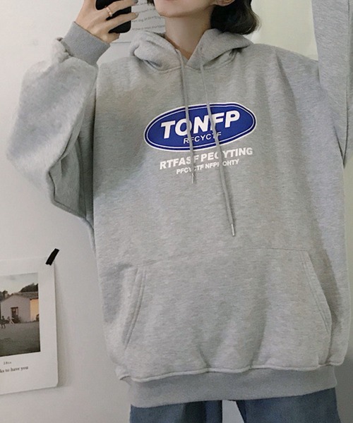 meJane(ミージェーン)の「TONFPサークルロゴプルパーカー(パーカー・レディース・ブラック/グレー・FREE)」の6枚目の写真