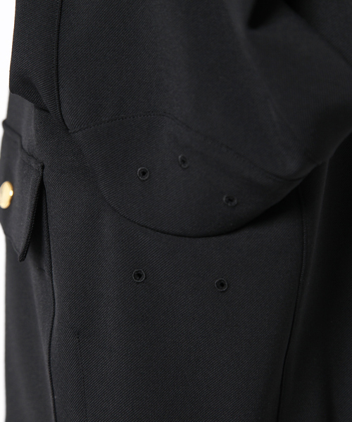 DESIGNWORKS(デザインワークス)の「2WAY ギャバイタリア軍 ジャケット(ブルゾン・メンズ・ブラック・48/46/44)」の7枚目の写真