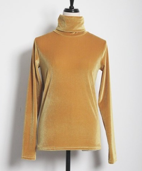 Cookie Chocolate（クッキーチョコレート）の「ベロアタートルネックプルオーバー（Tシャツ/カットソー・レディース・イエロー・M）」の2枚目の写真