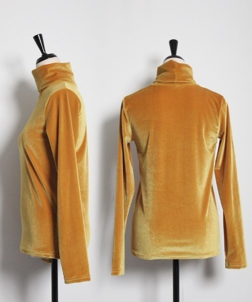 Cookie Chocolate（クッキーチョコレート）の「ベロアタートルネックプルオーバー（Tシャツ/カットソー・レディース・イエロー・M）」の6枚目の写真