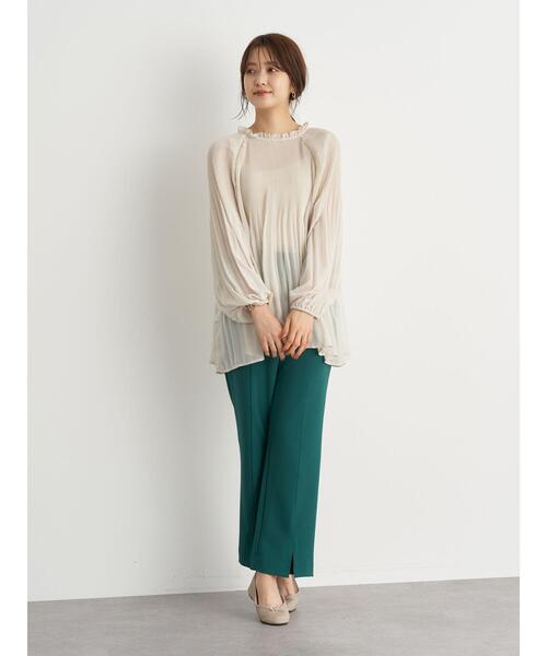 earth music&ecology（アースミュージックアンドエコロジー）の「前後2wayシフォンブラウス ＊（シャツ/ブラウス・レディース・ブラック/ピンクベージュ/ホワイト系その他2・FREE）」の9枚目の写真