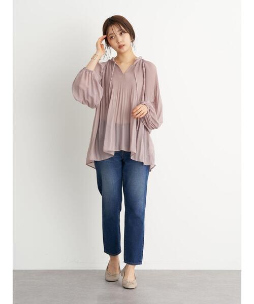 earth music&ecology（アースミュージックアンドエコロジー）の「前後2wayシフォンブラウス ＊（シャツ/ブラウス・レディース・ブラック/ピンクベージュ/ホワイト系その他2・FREE）」の20枚目の写真