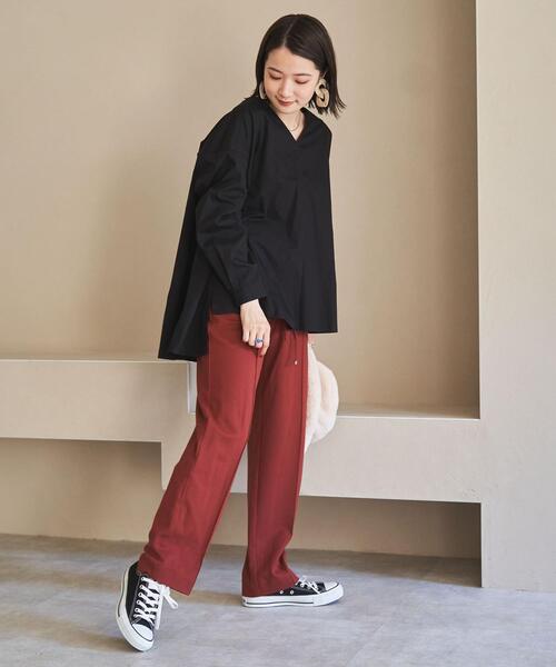 coen（コーエン）の「カルゼイージーテーパードパンツ（その他パンツ・レディース・ブラック/ダークブラウン/ロイヤルブルー/レンガ・SMALL/MEDIUM/LARGE）」の6枚目の写真