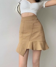 アシンメトリー フリルミニスカート