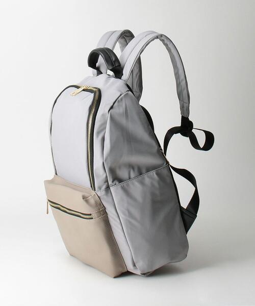 THE STATION STORE（ザ ステーション ストア）の「＜COOCO＞フェイクレザーポケット バックパック（バックパック/リュック・レディース・ライトグレー/ブラック・FREE）」の3枚目の写真