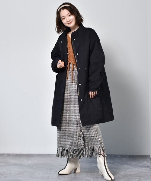 RETRO GIRL（レトロガール）の「中綿ミリタリーコート（ミリタリージャケット・レディース・グリーン/ブラック/アイボリー・FREE）」の12枚目の写真