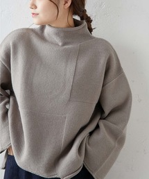 PUAL CE CIN | 【Du noir】パッチワーク風ハイネックニット(ニット/セーター)