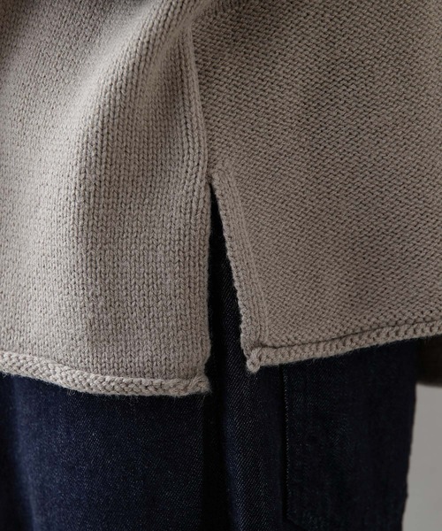 PUAL CE CIN(ピュアルセシン)の「【Du noir】パッチワーク風ハイネックニット(ニット/セーター・レディース・モカ/グレー/ブラック・FREE)」の7枚目の写真