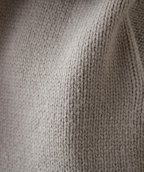 PUAL CE CIN(ピュアルセシン)の「【Du noir】パッチワーク風ハイネックニット(ニット/セーター・レディース・モカ/グレー/ブラック・FREE)」の4枚目の写真