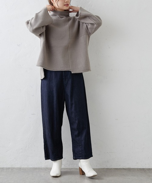 PUAL CE CIN(ピュアルセシン)の「【Du noir】パッチワーク風ハイネックニット(ニット/セーター・レディース・モカ/グレー/ブラック・FREE)」の14枚目の写真