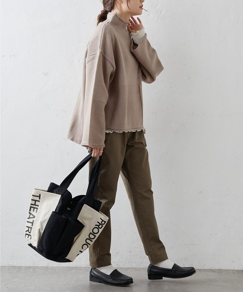 PUAL CE CIN(ピュアルセシン)の「【Du noir】パッチワーク風ハイネックニット(ニット/セーター・レディース・モカ/グレー/ブラック・FREE)」の18枚目の写真