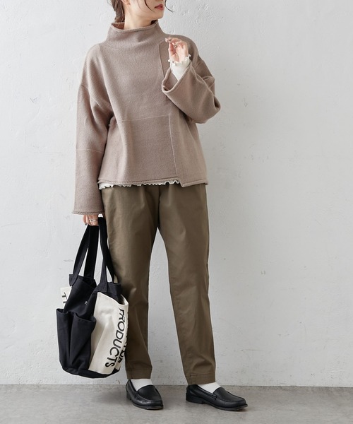 PUAL CE CIN(ピュアルセシン)の「【Du noir】パッチワーク風ハイネックニット(ニット/セーター・レディース・モカ/グレー/ブラック・FREE)」の17枚目の写真