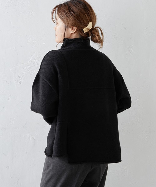 PUAL CE CIN(ピュアルセシン)の「【Du noir】パッチワーク風ハイネックニット(ニット/セーター・レディース・モカ/グレー/ブラック・FREE)」の10枚目の写真