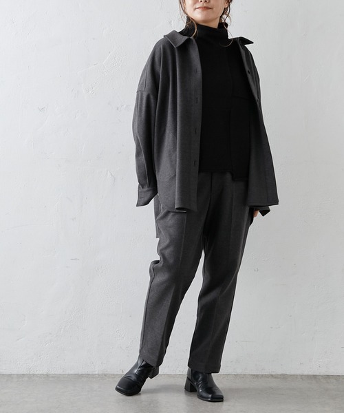 PUAL CE CIN(ピュアルセシン)の「【Du noir】パッチワーク風ハイネックニット(ニット/セーター・レディース・モカ/グレー/ブラック・FREE)」の12枚目の写真