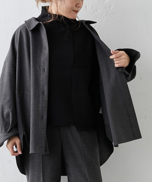 PUAL CE CIN(ピュアルセシン)の「【Du noir】パッチワーク風ハイネックニット(ニット/セーター・レディース・モカ/グレー/ブラック・FREE)」の11枚目の写真