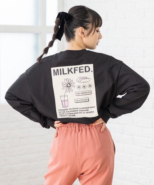 MILKFED.(ミルクフェド)の「LS TEE FLOWER VASE(Tシャツ/カットソー・レディース・ライトパープル/ライトブルー/ホワイト/ブラック・ONE SIZE)」の1枚目の写真