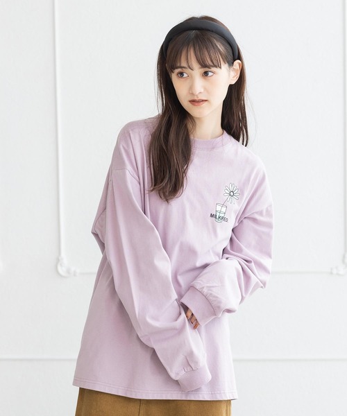 MILKFED.(ミルクフェド)の「LS TEE FLOWER VASE(Tシャツ/カットソー・レディース・ライトパープル/ライトブルー/ホワイト/ブラック・ONE SIZE)」の17枚目の写真