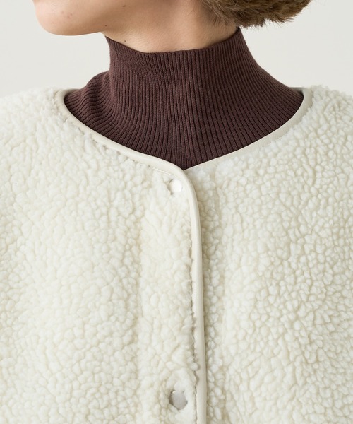 Omekashi（オメカシ）の「リバーシブルキルティングコート（ノーカラーコート・レディース・オフホワイト/ブラック・FREE）」の11枚目の写真