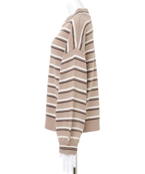 INGNI（イング）の「ボーダーニット（ニット/セーター・レディース・ベージュ/グレー/アイボリー・M）」の5枚目の写真