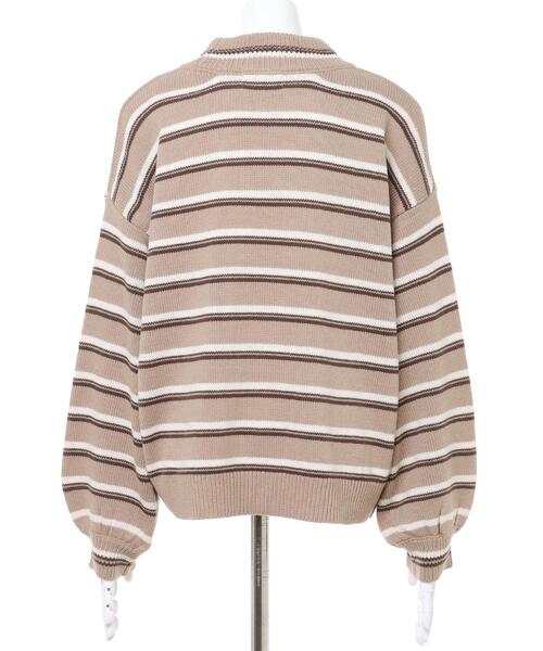 INGNI（イング）の「ボーダーニット（ニット/セーター・レディース・ベージュ/グレー/アイボリー・M）」の6枚目の写真