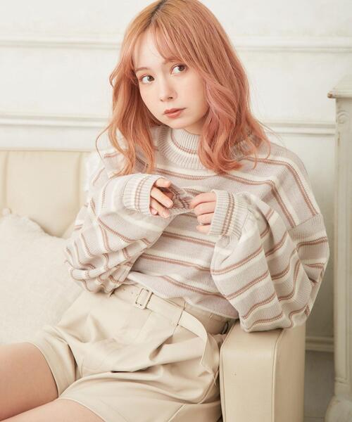 INGNI（イング）の「ボーダーニット（ニット/セーター・レディース・ベージュ/グレー/アイボリー・M）」の13枚目の写真