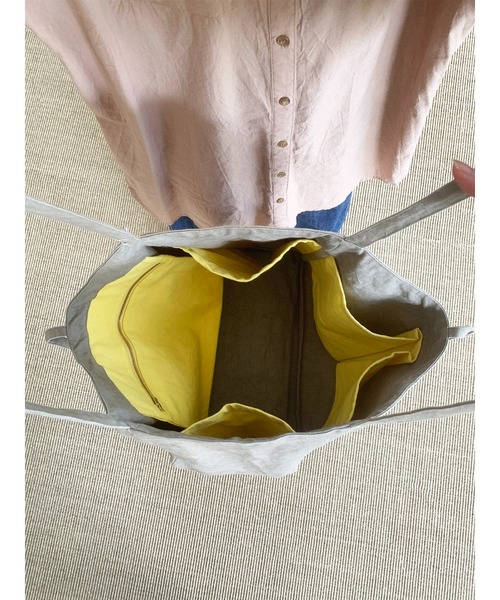 on the day（オンザデイ）の「マーケットバッグ パーテーション L（トートバッグ・レディース・ブルー/イエロー/グレー・FREE）」の7枚目の写真