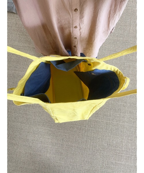 on the day（オンザデイ）の「マーケットバッグ パーテーション L（トートバッグ・レディース・ブルー/イエロー/グレー・FREE）」の5枚目の写真