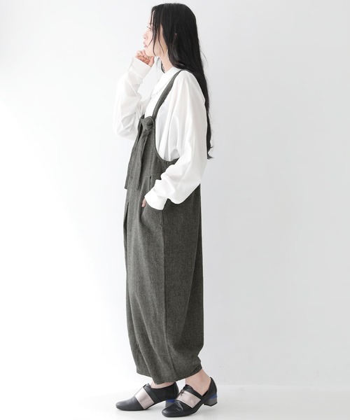 osharewalker（オシャレウォーカー）の「【廃盤】『ツイードコクーンサロペット』（サロペット/オーバーオール・レディース・グレー・FREE）」の4枚目の写真