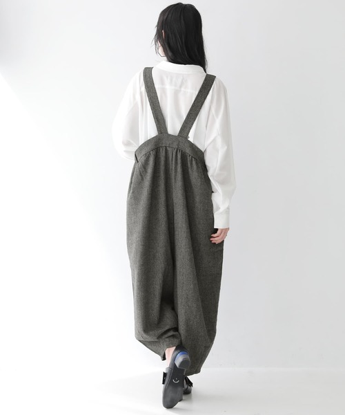 osharewalker（オシャレウォーカー）の「【廃盤】『ツイードコクーンサロペット』（サロペット/オーバーオール・レディース・グレー・FREE）」の5枚目の写真
