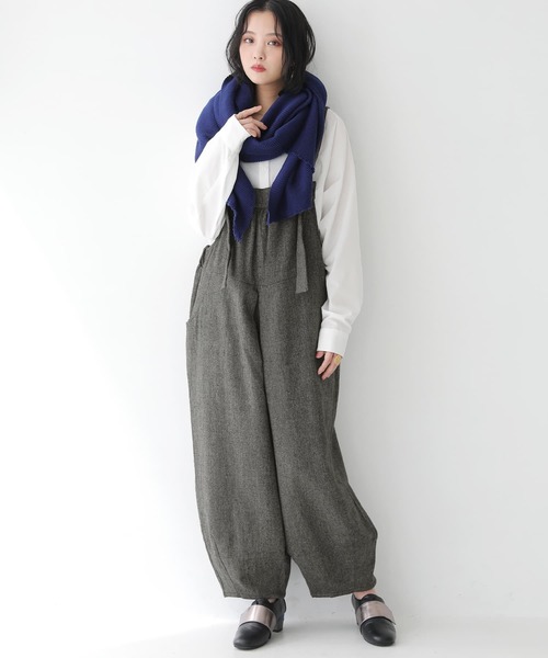 osharewalker（オシャレウォーカー）の「【廃盤】『ツイードコクーンサロペット』（サロペット/オーバーオール・レディース・グレー・FREE）」の6枚目の写真