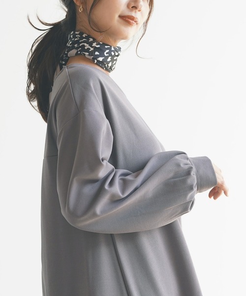 rps（アールピーエス）の「裏起毛カットジョーゼットフレアーワンピース（ワンピース・レディース・ブラック/グレー/カーキ・M）」の18枚目の写真