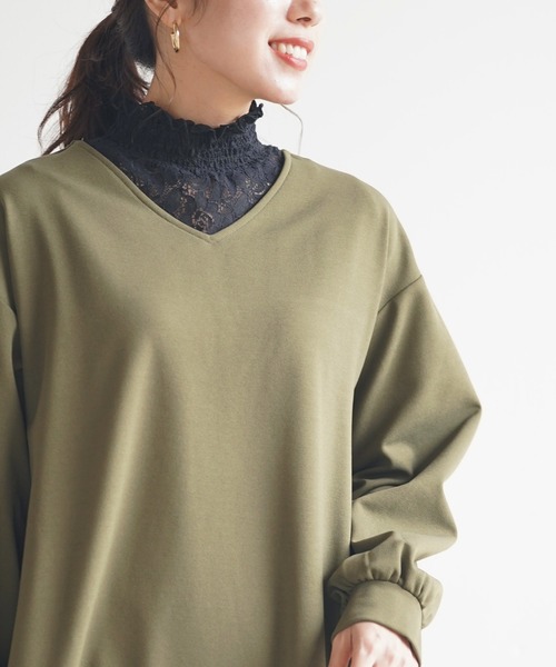 rps（アールピーエス）の「裏起毛カットジョーゼットフレアーワンピース（ワンピース・レディース・ブラック/グレー/カーキ・M）」の6枚目の写真