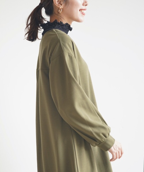 rps（アールピーエス）の「裏起毛カットジョーゼットフレアーワンピース（ワンピース・レディース・ブラック/グレー/カーキ・M）」の13枚目の写真